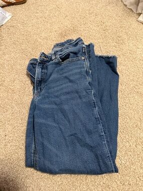 American Eagle Outfitters Women's Dark Blue Straight-Leg Jeans